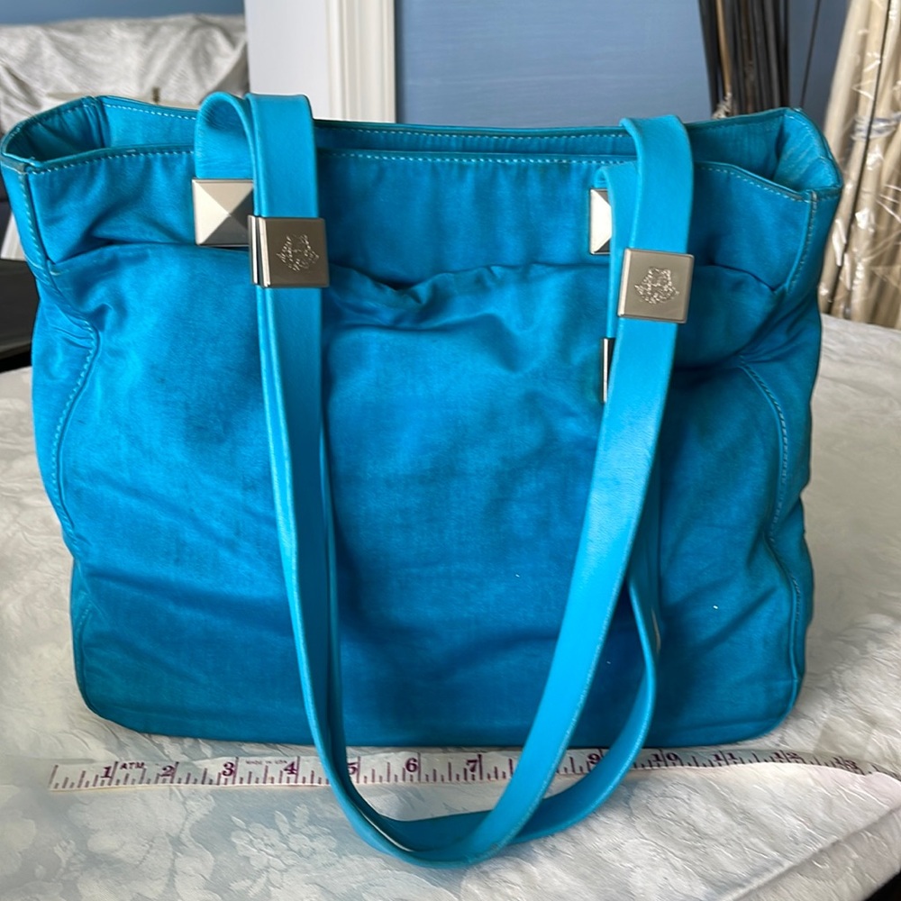 Gianni Versace Italy Blue Fabric Bag